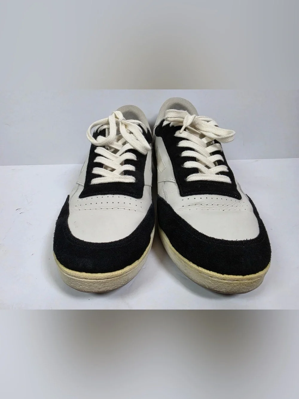 Oliver Cabell Men’s GAT Sneakers White Black Leather Suede Made Italy Size 44 10